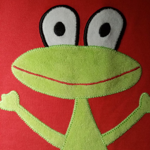 Lip Fish cotton t-shirt with frog like new, red, size 104 cm