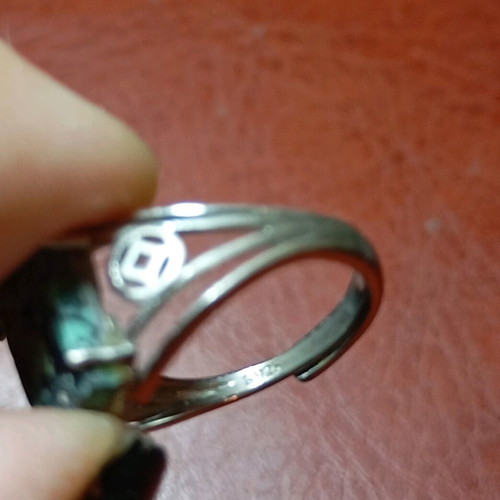 Silver 925 ring with authentic turquoise 5x7mm like new, adjustable