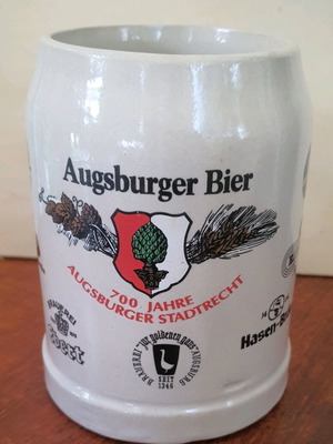 Κούπα μπύρας Augsburger Bier σαν καινούργιο, κεραμική συλλεκτική 0,5l