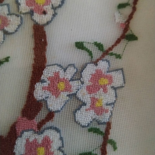 Two embroidered framed artworks very old used
