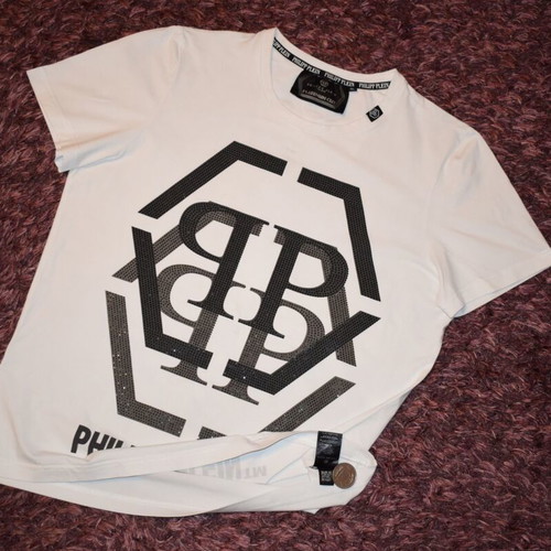 Philipp Plein T-shirt women size XL like new, white and black