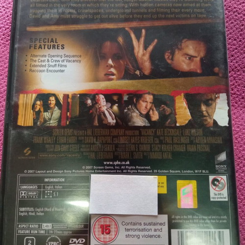No Vacancy DVD like new, subbed adventure thriller horror
