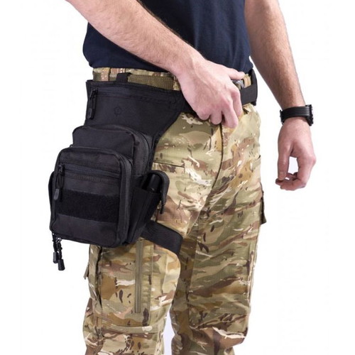 Leastat 9327 men's waist and leg bag black, waterproof, new