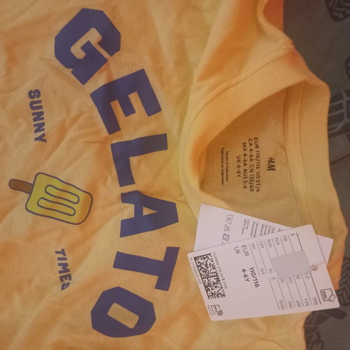 T shirt new with tag for boys 4-6 years H&M yellow