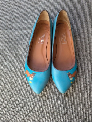 Office London Y2K kitten heels used, turquoise size 36