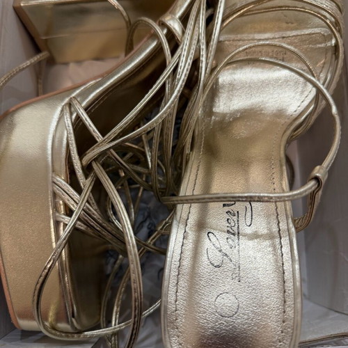 Chrysa sandals used size 40, gold platform shoes
