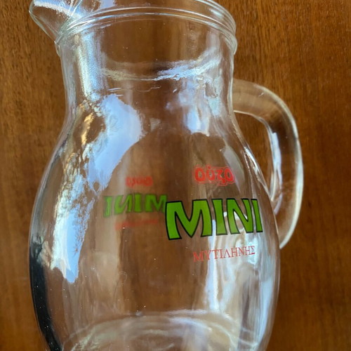 Mini Mytilinis ouzo jug like new, height 15 cm diameter 7