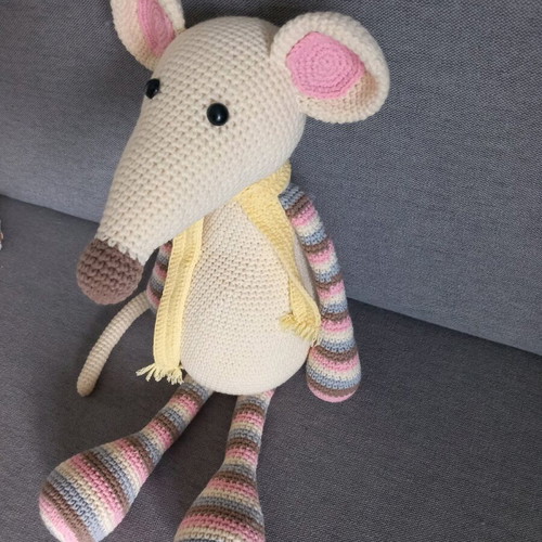 Handmade knitted mouse new 52cm gift
