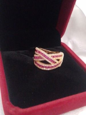Steel ring gold plated size 7 new