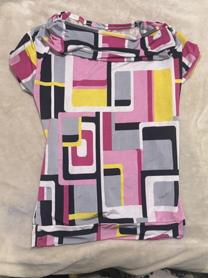 Womens shirt top like new, size S, colorful with silk lace back
