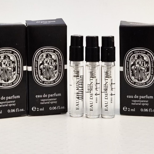 Diptyque Eau de Minthé Eau de Parfum tester set new, 3 samples