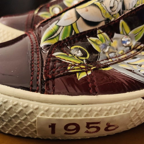 Christian Audigier leather sneakers size 39 like new, multicolor