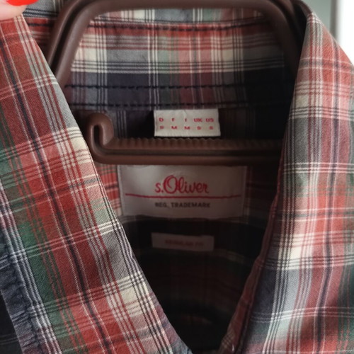 S.Oliver checkered shirt size S like new, blue and red