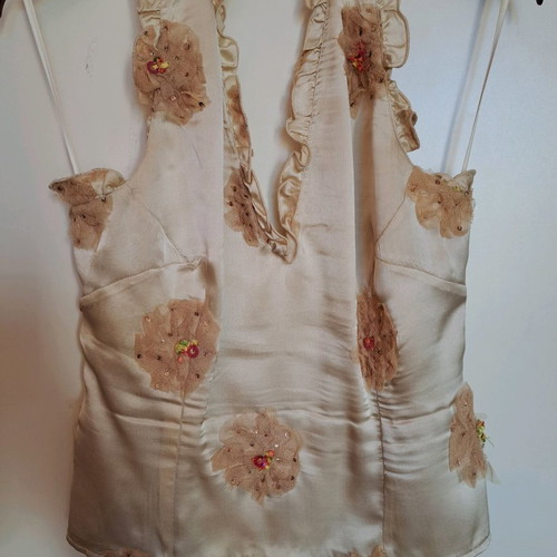 Γυναικείο τοπ Moda Per Duo μεταχειρισμένο, μπεζ εξώπλατο