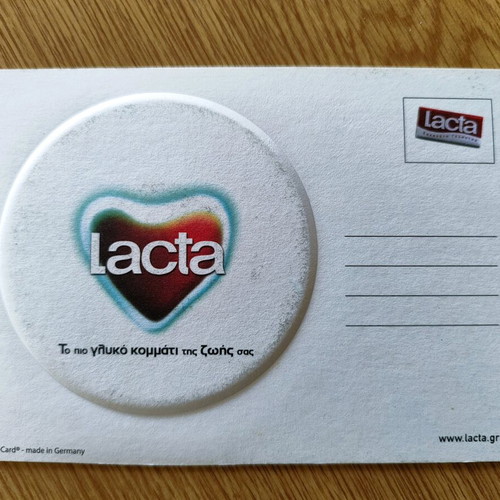 Collectible Lacta card postal with mini CD used