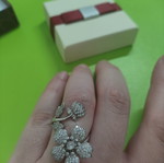 Silver 925 ring used, resizable, flower design