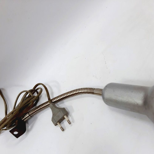 Vintage industrial metal lamp with spot used, white, flexible arm, E27
