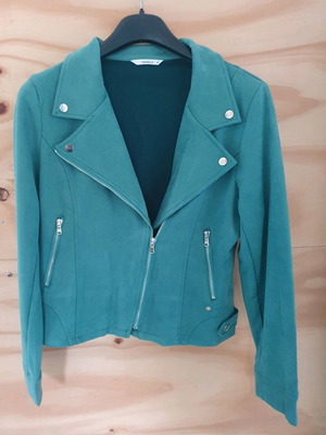 Bikerstyle suedelook green jacket new, size L