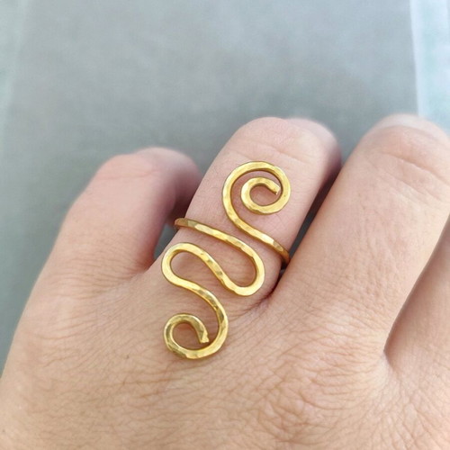 Gold ring handmade like new from brass