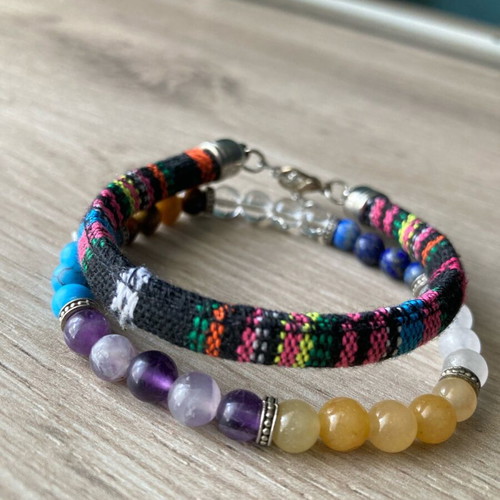 Bracelets like new, black and multicolor, set of 2 pieces