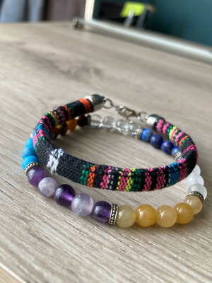 Bracelets like new, black and multicolor, set of 2 pieces