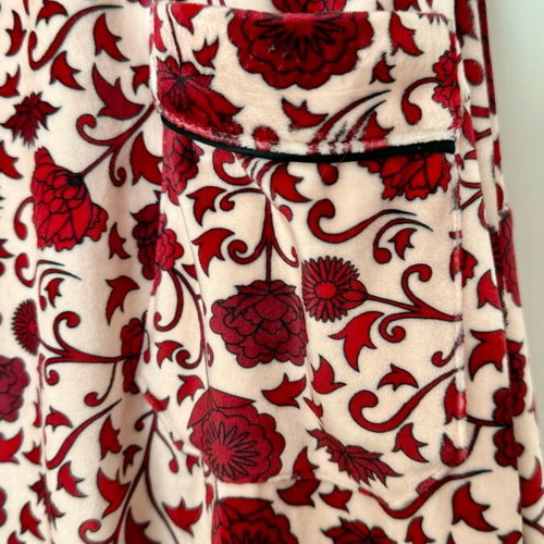 Karavan velvet shirt like new with floral pattern, One Size