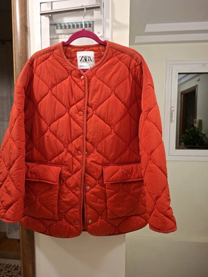 Μπουφάν Zara κόκκινο σαν καινούργιο, oversized για L-XL