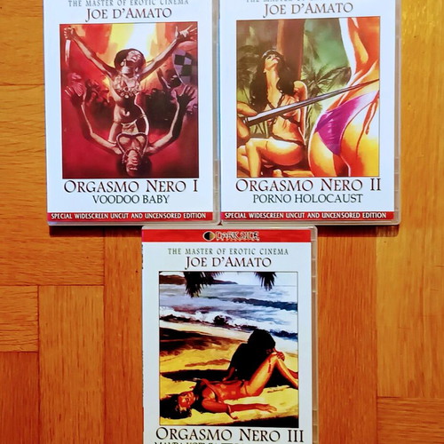 Orgasmo Nero 1,2,3 pack of 3 DVDs new, thriller with subtitles
