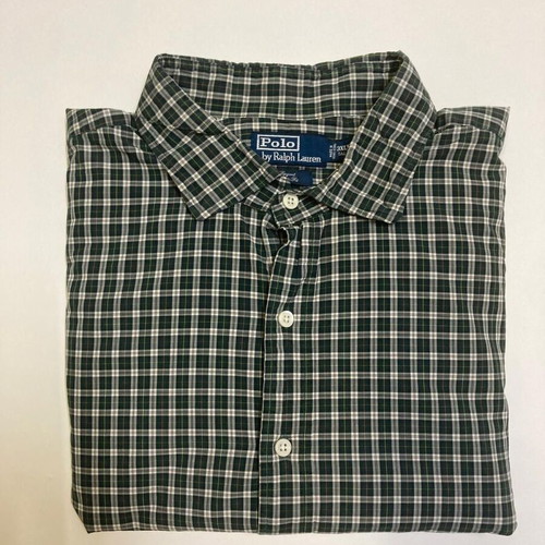 Ralph Lauren Overhemd Custom Fit Regent Green Blocked, 3XL