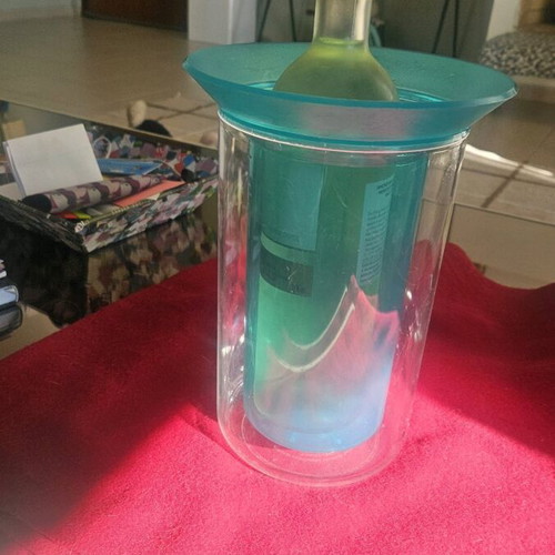 Bodum champagne wine cooler like new, turquoise 1990