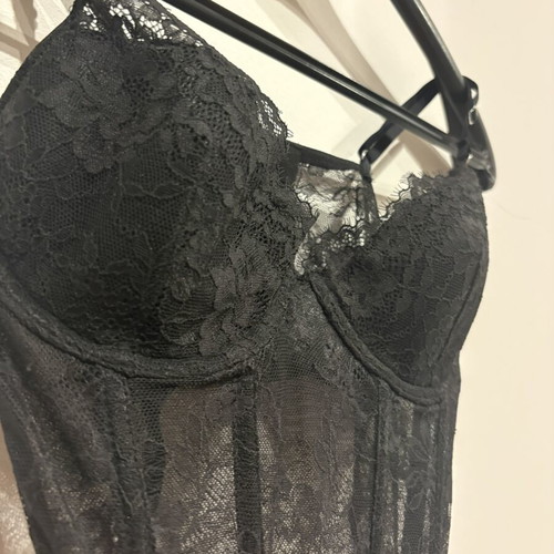 H&M Women's Corset Lace Fitted Size 80B Black New