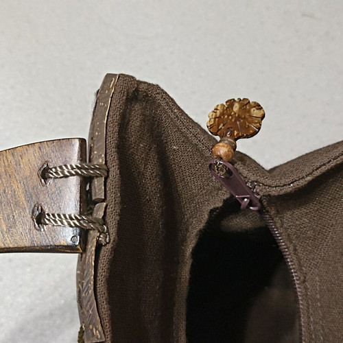 Handmade Boho Coconut Shell & Wood Bag