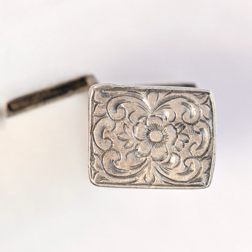 Silver lipstick case used, vintage