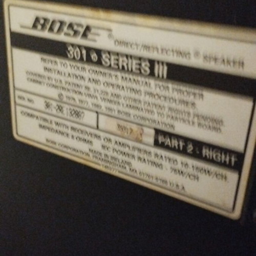 Bose 301 Series III vintage hi-fi bookshelf speakers, collectible