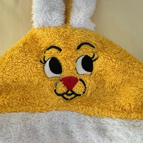 Yellow rabbit bathrobe like new, cotton, size 3-4 years