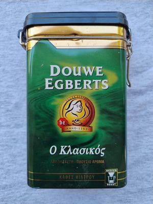 Douwe Egberts Coffee Filter Tin with Lock and Dispenser, like new