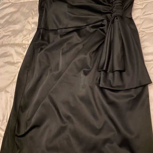 Satin evening dress new with bow XL black