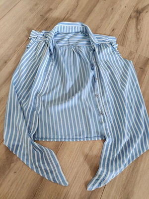 Striped Blue Shirt with Tie like New