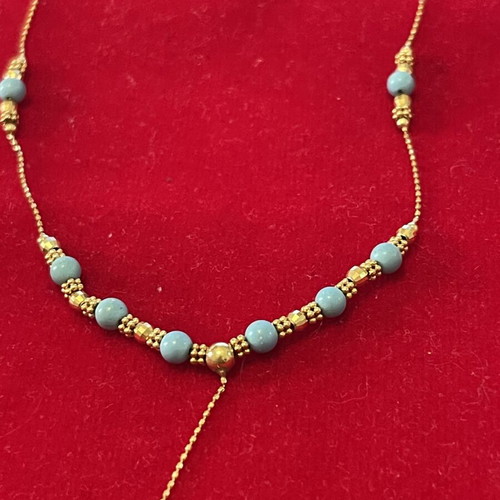 Gold 585 necklace with turquoise, like new
