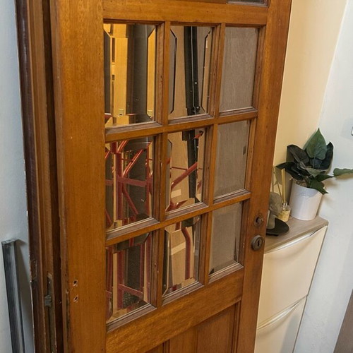 Mahogany wooden interior doors with mirrors used, set of 3