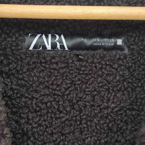 Zara embroidered double face floral shearling vest size S like new