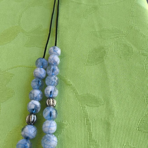 Worry beads like new with white and light blue beads
