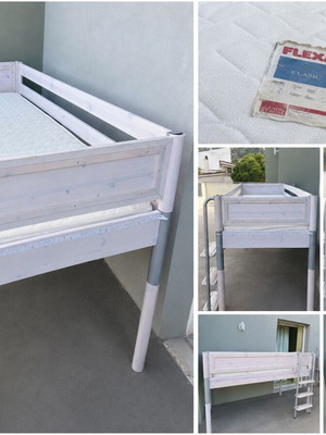 Flexa loft bed with mattress used, Scandinavian premium design