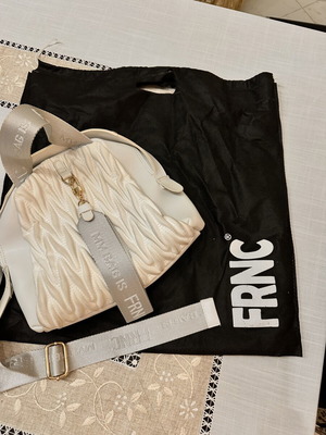 FRNC crossbody bag, white and gold
