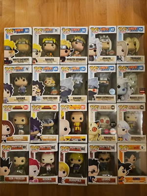 Anime Funko Pop collection with Attack on Titan, Naruto, Tokyo Ghoul, One Piece and more