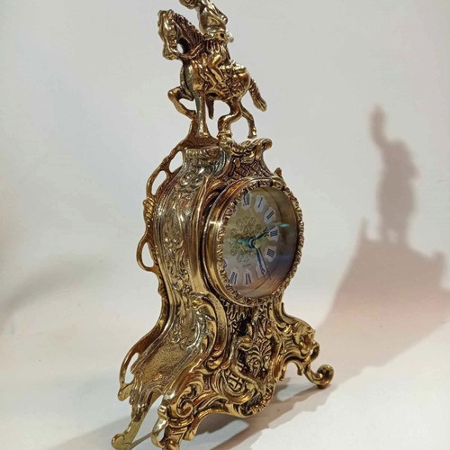 Large brass ornate Quartz clock used