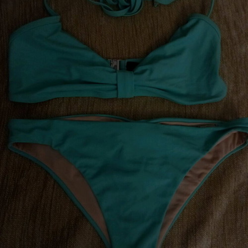 Tropical bikini new turquoise Brazil swimsuit top M bottom S
