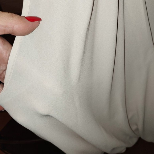 Lynne blouse like new, nude draped design with detachable chain