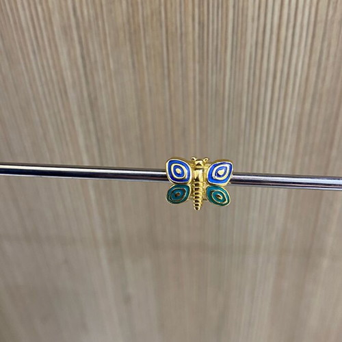 Silver (925) gold-plated butterfly charm new