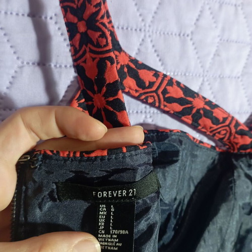 Bustier with brocade fabric like new, Forever Unique, black and red